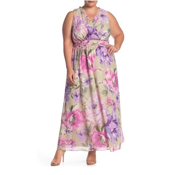 [London Times] Classic Floral Maxi Dress - Picture 1 of 7